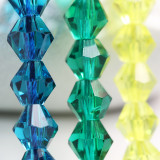 6mm Bicone Shaped Glass Beads